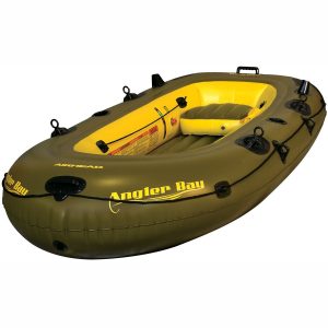 Airhead Angler Bay 4 Person Inflatable Fishing Boat Lake Pond Raft Float